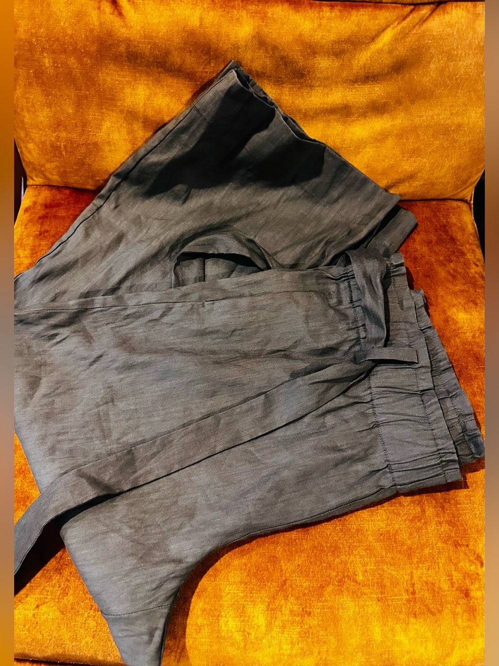 J. Jill Olive Green Linen Drawstring Waist Pants